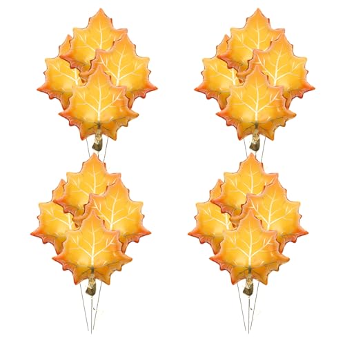 Anneome 25 Stück Teiliges Thanksgiving Luftballons aus Aluminiumfolie Ahornblatt-form Leakfest und Langlebig Herbstliche Dekoration für Innen Außenbereich Einfache Befüllung für von Anneome