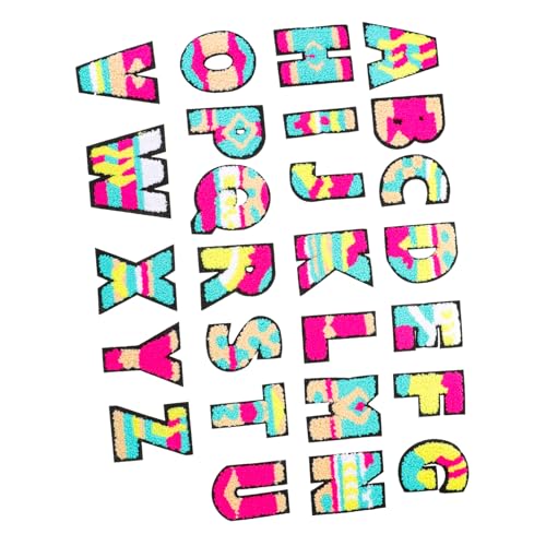 Anneome 26 Stück Bügeleisen Buchstaben Patches Teilig Farbenfrohe Gestickte Aufnäher für Kleidung Taschen Hüte für Diy Dekoration und Reparatur von Kleidung von Anneome