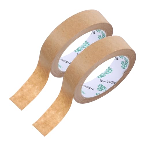 Anneome 2Rollen Selbstklebendes Kraftpapierband Beschreibbares Hochleistungs Verpackungsband für Versand Organisation Langlebig Vielseitig Einsetzbar von Anneome