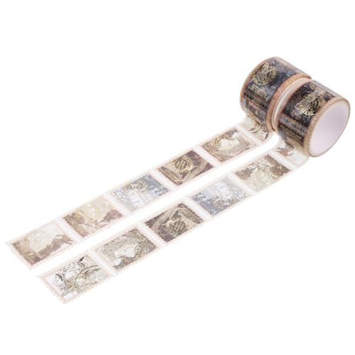 Anneome 2Rollen Stempel Washi Tape Vintage Aufkleber für Scrapbooking Journaling DIY Projekte Zufällige Muster für Bastelideen und Persönliche Gestaltung Anneome 2Rollen Stempel Washi Tape Vintage Aufkleber für Scrapbooking Journaling DIY Projekte Zufällige Muster für Bastelideen und Persönliche Gestaltung von Anneome