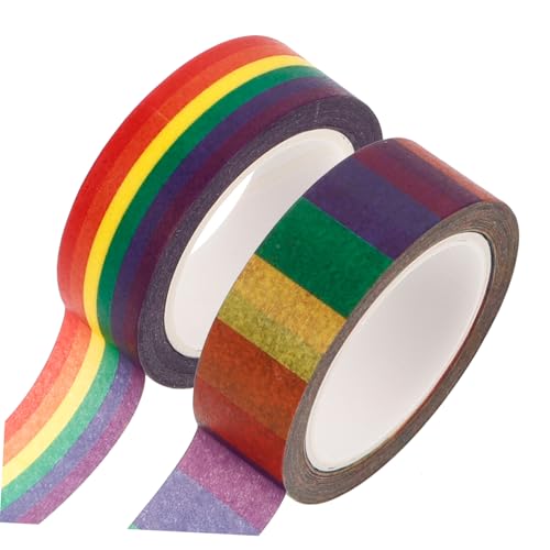 Anneome 2Rollen Washi Tape Dekoratives Klebeband Bunten Designs DIY Bastelmaterial Für Journals Und Scrapbooking Dünn Und Kawaii von Anneome