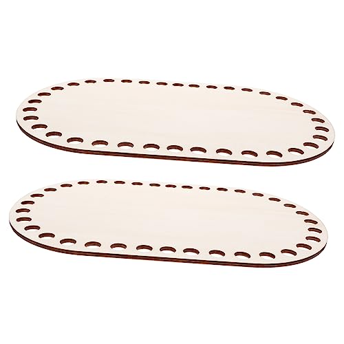 Anneome 2Stücke Häkeln Holzbasis für DIY Stricken Leere Runde Korbböden für Häkeltaschen und Projekte und Langlebig von Anneome