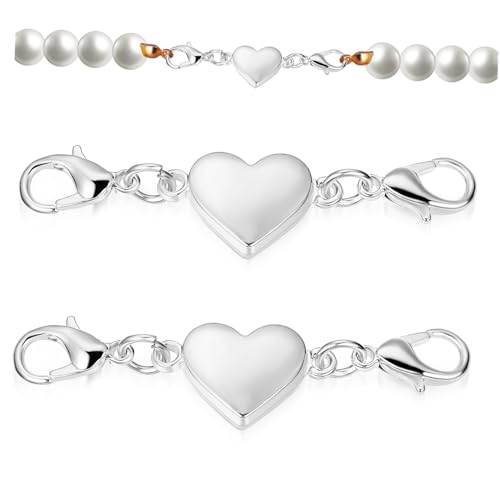Anneome 2Stücke Herzförmige Magnetische Schmuckverschlüsse Magnetverschluss Für Halsketten Und Armbänder Schmuckverschluss Für DIY Projekte Und Gestaltung von Anneome