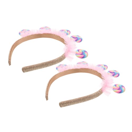 Anneome 2Stücke Lollipop Stirnband Für Rosa Haarband Mit Süßem Design Für Geburtstagsfeiern Kostümpartys Und Tägliches Perfektes Haarzubehör Für Kleine von Anneome