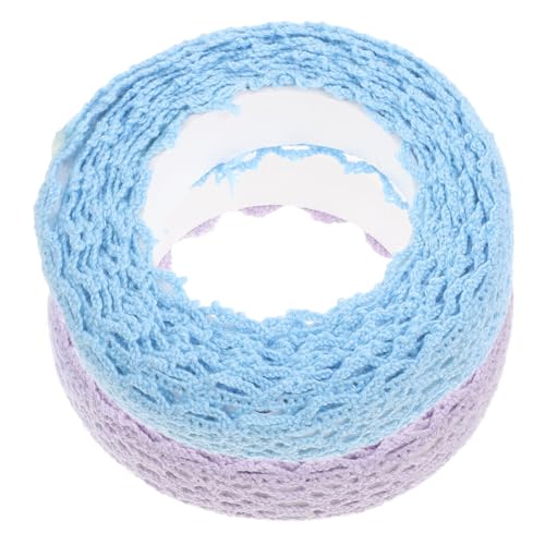 Anneome 2Stücke Selbstklebendes Spitzenband Baumwolle Elegantes Doppelseitiges Spitzenband für DIY Scrapbooking Hochzeiten und Bastelprojekte Helllila von Anneome