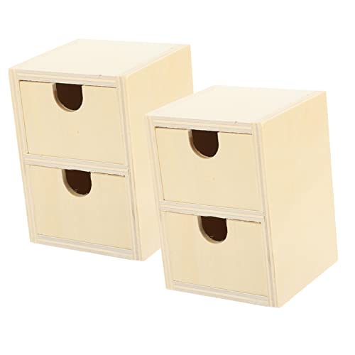 Anneome 2Stücke Unbemalte Kleine Holzschubladen DIY Leere Holzschubladen Für Bastelprojekte Stufige Aufbewahrungslösung Für von Anneome