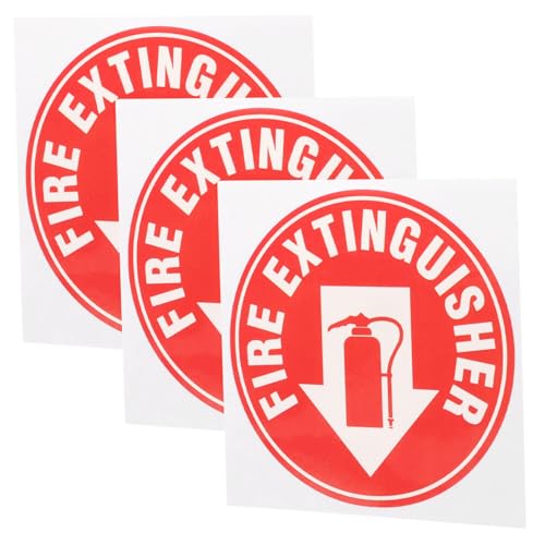 Anneome 3 Stck. Teiliges Selbstklebendes Rundes Feuerlöscher Schild Wasserfeste und Kratzfeste Aufkleber für Sicherheitskennzeichnung und Notfallsituationen von Anneome