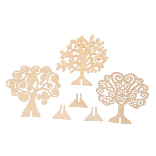 Anneome 3 Stück Baumförmige Holzscheiben Anhänger für Diy Deko Holz Ornament Bastelmaterial für Kreative Projekte und Kinderhandwerk Robuste Holzschnitt für Gestaltung von Anneome