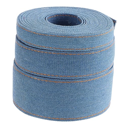 Anneome 3 Stück Denim Gurtbandbesatz Party Haar Dunkelgrün Bandfarbe DIY Band Dekorativ Multifunktions Paketband DIY Zubehör Geschenkband Baumwolle Polyester Denim Stoff von Anneome
