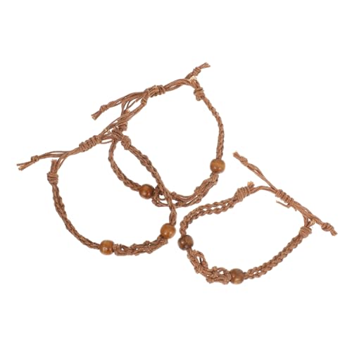 Anneome 3 Stück Geflochtene Netztasche für und Steine Robuste Kordel mit Naturholzperle für Schmuckherstellung und Charms von Anneome