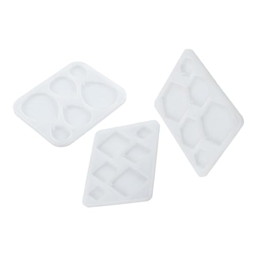 Anneome 3 Stück Geometrische Silikonformen für Schmuckherstellung Langlebige Epoxidharz Anhänger Gießformen für DIY Ohrringe Halsketten Präzise Wiederverwendbar Transparent Großformatig von Anneome