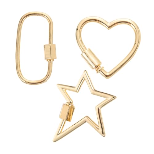 Anneome 3 Stück Karabiner Verschluss mit Schraubverschluss für Schmuck Diy Geometrische Anhänger für und Armbänder Verschiedene Designs Langlebig für Schmuckstücke von Anneome