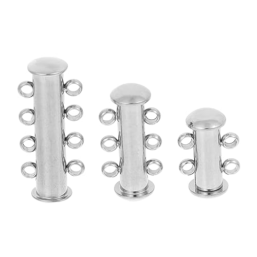 Anneome 3 Stück Metallschnalle Perlenarmband Stapelverschluss für Halsketten Kettenseparator zum Schichten aus mehrere Halsketten-Layer-Verschlüsse gestapelter Halskettenverschluss Silber Anneome 3 Stück Metallschnalle Perlenarmband Stapelverschluss für Halsketten Kettenseparator zum Schichten aus mehrere Halsketten-Layer-Verschlüsse gestapelter Halskettenverschluss Silber von Anneome