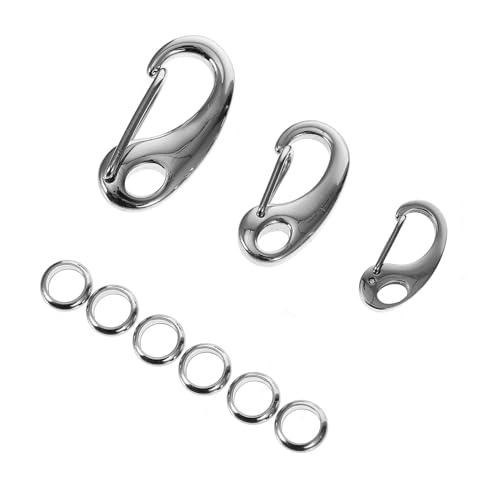 Anneome 3 Stück Teiliges Pet Tag Clip mit Ringen Rostfrei Sicherer Schnellverschluss für Hundehalsband Katzenhalsband Haustiermarken Leicht und Langlebig Vielseitig für Schlüsselanhänger von Anneome