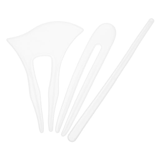 Anneome 3 Stück Teiliges Silikon Haarstab Gießform für Epoxidharz Schmuckherstellung Flexible Transparente DIY Haarnadel Formen Chopsticks Einzel Axtdesign Langlebig Leicht zu Entformen von Anneome