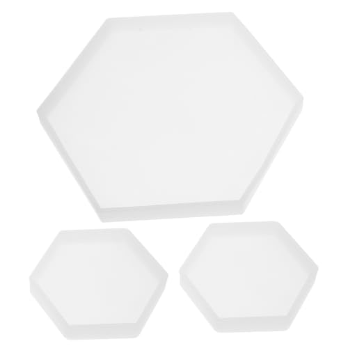 Anneome 3 Stück Teiliges Silikon Hexagon Gießform Große und Kleine Silikonformen für DIY Schmuckherstellung und Bastelarbeiten Hohe Flexibel und Wiederverwendbar von Anneome