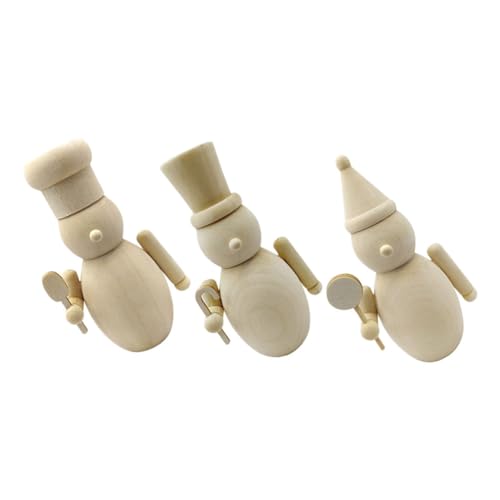Anneome 3 Stück Unfertige Holz-holzfiguren Nutcracker DIY zum Bemalen Weihnachtsdekoration Holzspielzeug für Kreative Bastler und Festliche Tisch Regalgestaltung von Anneome