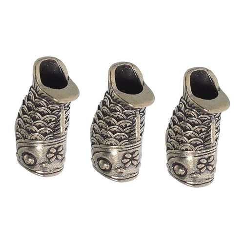 Anneome 3 Stück Vintage Koi Fisch Lanyard Beads aus Cupronickel Handgefertigte Spacer Perlen mit Glückssymbolik Langlebig und Detailreich für DIY Schmuck Schlüsselanhänger Armbänder und von Anneome