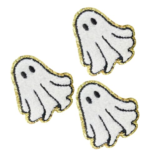 Anneome 3 Stück Weiße Halloween Bügelbilder Bestickte Strapazierfähige Applikationen für Kleidung Reparatur und DIY Verzierung von Jacken Hosen Taschen und Anneome 3 Stück Weiße Halloween Bügelbilder Bestickte Strapazierfähige Applikationen für Kleidung Reparatur und DIY Verzierung von Jacken Hosen Taschen und von Anneome