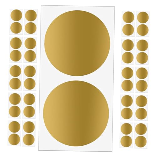Anneome 30 Stück Runde Scratch Off Sticker mit Selbstklebender Kratzschicht Goldfarbene DIY Aufkleber für Verstecken von Überraschungen für Shower Spiele und Gewinnkarten von Anneome