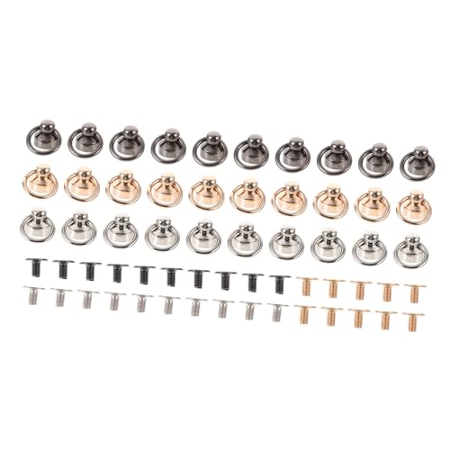 Anneome 30 Stück Teiliges DIY Schraubnieten mit Runden Köpfen und Zugringen Metall Ziernieten Silber Gunmetal und Hellgold für Handyhüllen Taschen Schuhe und Bekleidungsdekoration Anneome 30 Stück Teiliges DIY Schraubnieten mit Runden Köpfen und Zugringen Metall Ziernieten Silber Gunmetal und Hellgold für Handyhüllen Taschen Schuhe und Bekleidungsdekoration von Anneome