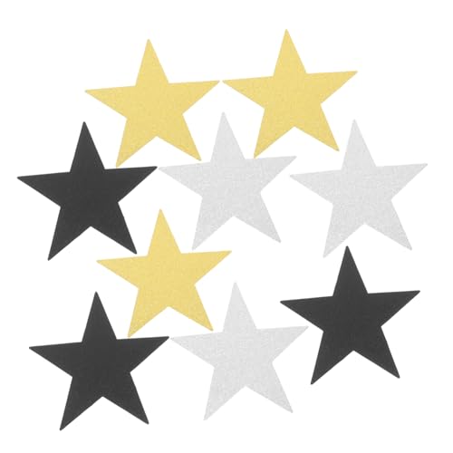 Anneome 30 Stück Teiliges Glitzer Stern Papier Konfetti Handgeschnittene Goldene Silberne und Schwarze Stern Ausschnitte für Kreative DIY Dekorationen Geeignet für Weihnachten von Anneome