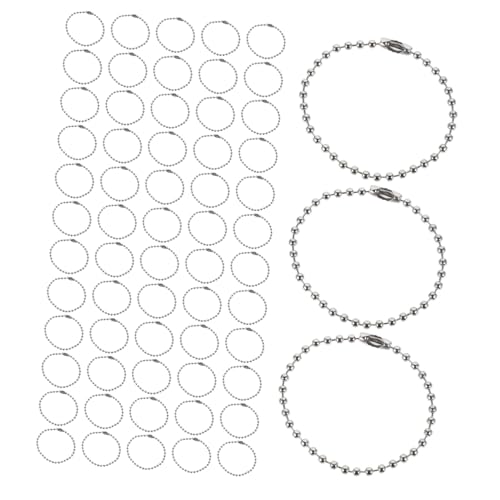 Anneome 300 Stück Kugelkette aus Metall Robuste Runde Perlenkette Lang Vielseitig Einsetzbar als Anhänger Schlüsselanhänger-kette für DIY Schmuck Taschen und Bastelprojekte von Anneome