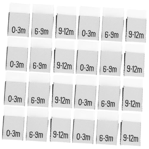 Anneome 300 Stück Monatsetiketten für Neugeborenenkleidung Babyzubehör für Neugeborene Neugeborenes Oh Weiß Babykleidung Kennzeichnung Kleidung Größenetiketten Flurgarderobe Polyester von Anneome