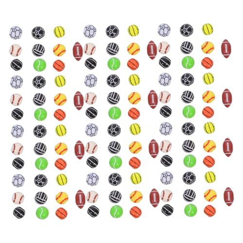 Anneome 300 Stück Teiliges Acryl Sportmotive mit Baseball Basketball Tennis Volleyball Fußball Rugby Motiven für DIY Schmuckherstellung Armbänder Halsketten Schlüsselanhänger von Anneome