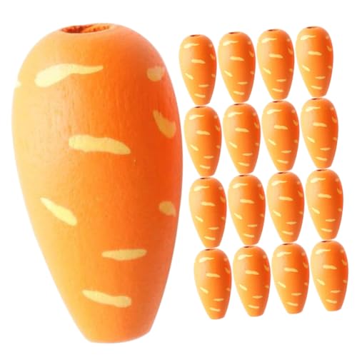 Anneome Perlen in Karottenform 30 Stück Holzperlen Für Makramee Osterthema Bastelperlen Orangefarbene Abstandshalter von Anneome
