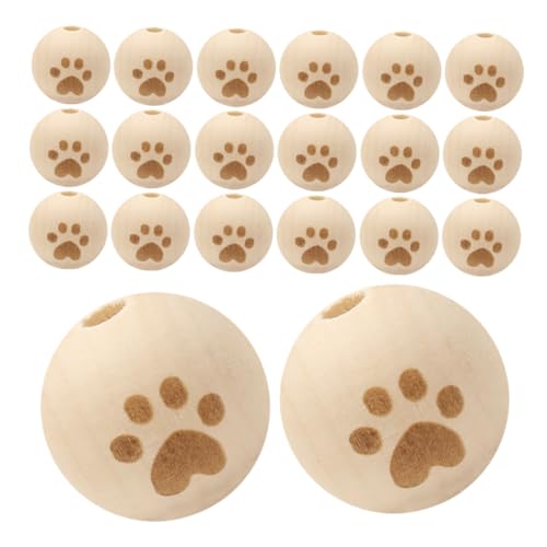 Anneome 30pcs Footprint Holzperlen Für DIY -schmuck Herstellung Großer Loch Natürlicher Hölzerner Loser Abstandshalterperle Ideal Für Handwerksschmuck Herstellung von Anneome