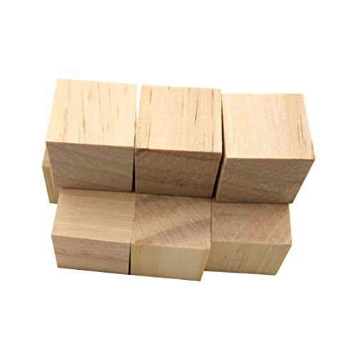 Anneome 36 Stück Bastelwürfel bastelmaterial bastel materialien holzbrikett Holzblöcke Holzdekoration Holzwürfel kleiner Block selber machen quadratischer Holzblock Protokoll von Anneome