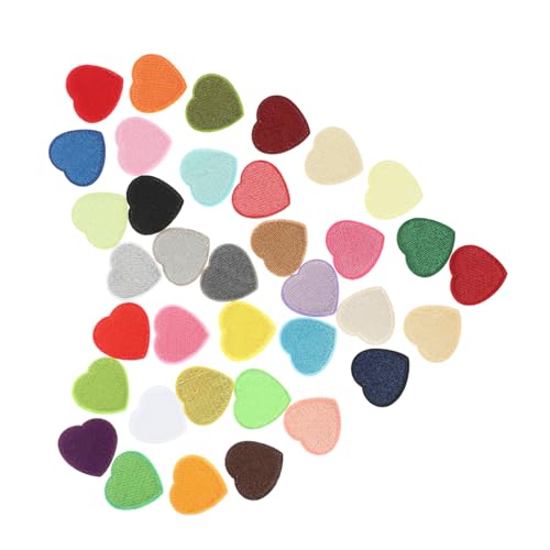Anneome 36 Stück Herzgestickter Stoffaufnäher Für Kleidung Stickbuchstaben Für Stoff Klebeflecken Stoffreparaturflicken Flicken Für Bekleidung Flicken Nähen Rotes Herzpflaster Polyester von Anneome