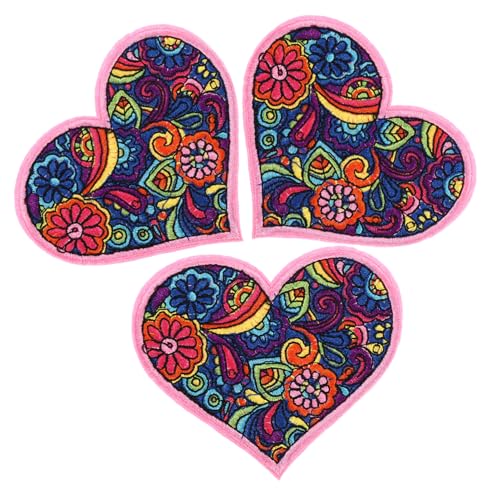 Anneome 3Stücke Dekorative Flicken für Kleidung Gestickte Patches zum Aufbügeln für DIY Dekoration und Reparatur von Rucksäcken Jacken Hosen Langlebige und Praktische Stoffmaterialien von Anneome