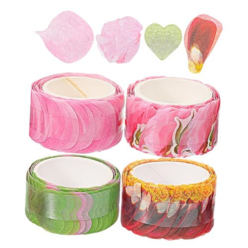 Anneome 4 Rollen Blütenform Papierband Dekoratives Klebeband Diy Bastelwerkzeuge für Notizbücher Scrapbooking und Kreative Projekte von Anneome