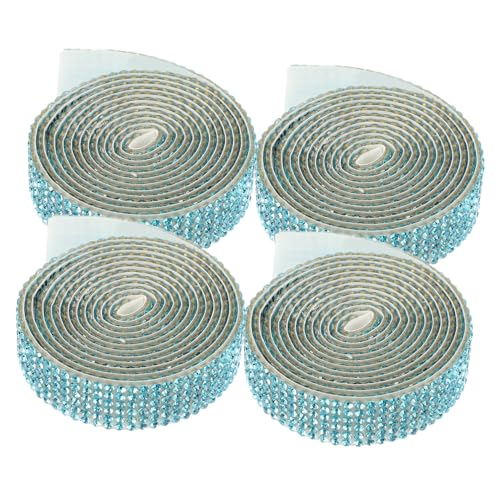 Anneome 4 Rollen DIY Strass Aufnäher Rhinestone Applikationen für Brautkleid Gürtel Selbstklebend für Hochzeiten und Kreative Kleidungsgestaltung von Anneome