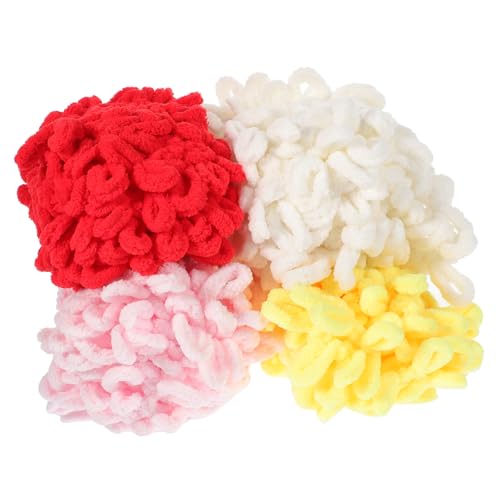 Anneome 4 Rollen Fingerloop Garn für Handarbeit Verschiedenen Farben Diy Materialien für Stricken und Basteln Geeignet für Decken Schals und Puppen Langlebig und Vielseitig Einsetzbar von Anneome