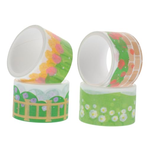 Anneome 4 Rollen Washi Tape mit Bunten Landschaftsmustern Dekoratives Klebeband für Scrapbooking DIY Basteln und Handarbeit Vielseitig Einsetzbar für Tagebücher Fotoalben und Kreative von Anneome