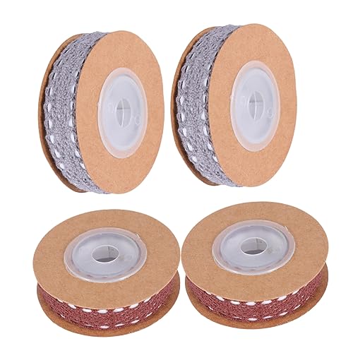 Anneome 4 Rollen Yards Selbstklebendes Baumwollband mit Gewebtem Spitzenmuster Verpackungsband für Diy Basteln und Feste zu Hause Büro von Anneome