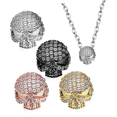 Anneome 4 Stck. Teiliges Schädelperlen aus Metall für DIY Schmuckherstellung Vielseitige Schädelkopf Form Perlen in Gold Silber Roségold und Schwarz für Halsketten und Armbänder Anneome 4 Stck. Teiliges Schädelperlen aus Metall für DIY Schmuckherstellung Vielseitige Schädelkopf Form Perlen in Gold Silber Roségold und Schwarz für Halsketten und Armbänder von Anneome