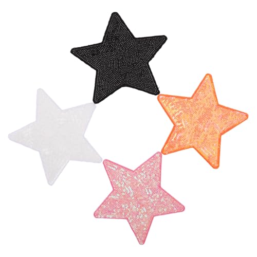 Anneome 4 Stern-aufnäher Für Kleidung: Stick-stern-aufnäher – Diy-näh-applikationen – Pailletten-deko-applikation Für Jacken, Hüte, Taschen, Jeans von Anneome