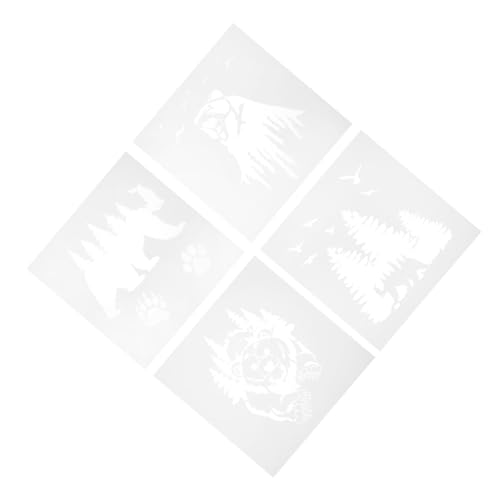 Anneome 4 Stück Bär Wandmalerei Schablonen Teiliges Diy Malvorlagen für Kreative Dekoration Wiederverwendbar für Scrapbooking und Bastelprojekte von Anneome