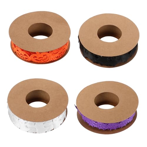 Anneome 4 Stück Halloween Dekoband Set Geprägt mit Kürbis Geist Spinne und Fledermaus Vielseitiges Geschenkband für DIY Basteln Partydeko und Halloween Kränze Pack Anneome 4 Stück Halloween Dekoband Set Geprägt mit Kürbis Geist Spinne und Fledermaus Vielseitiges Geschenkband für DIY Basteln Partydeko und Halloween Kränze Pack von Anneome