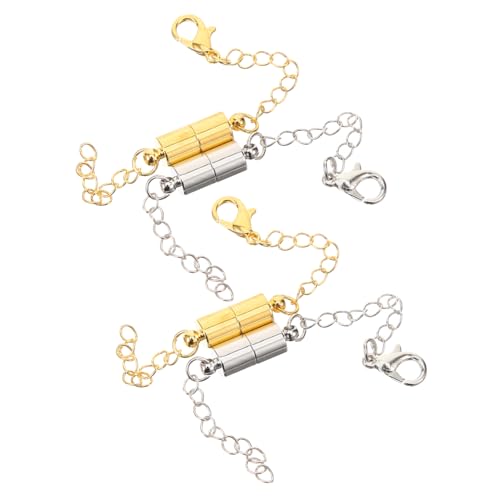 Anneome 4 Stück Halskettenverlängerung Extender Verwenden Magnetische Halskette Verschluss Schmuck Halskette Verlängerungskette Halskette Kettenverlängerung Kupfer von Anneome
