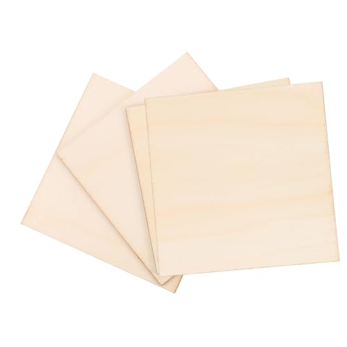 Anneome 4 Stück Holzhandwerk Kinderspielzeug für Mädchen quadratische Blöcke Kinderhandwerk bastelset basteln für unfertige Holzscheiben Scheiben zum Selbermalen Bambus von Anneome