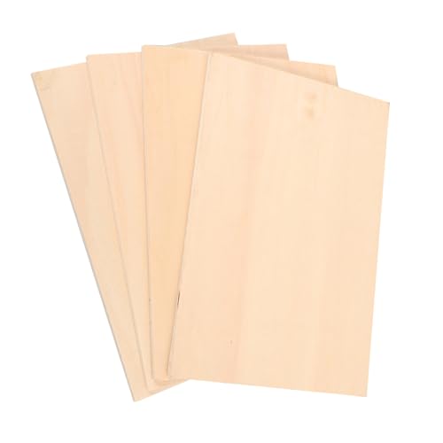 Anneome 4 Stück Holzplatten Unbehandelte Holzscheiben DIY Bastelmaterial für Kreative Projekte Geeignet für Gravur Malerei und Kreative Gestaltung von Anneome