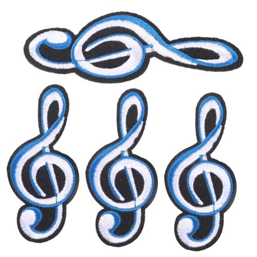 Anneome 4 Stück Musiknoten Aufnäher Bügelpatches für Kleidung Taschen und Hüte Langlebige Patches zur Verschönerung und Reparatur für Diy Projekte und Kreative Designs von Anneome