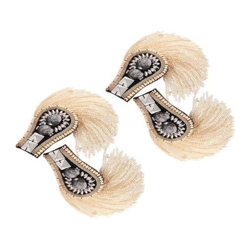 Anneome 4 Stück Teiliges Goldene Schulterklappen mit Quasten Langlebige Metall Epauletts Einfach Anzubringen Punkige Schulteraccessoires für Kostüme Party und Bühnenauftritte Anneome 4 Stück Teiliges Goldene Schulterklappen mit Quasten Langlebige Metall Epauletts Einfach Anzubringen Punkige Schulteraccessoires für Kostüme Party und Bühnenauftritte von Anneome