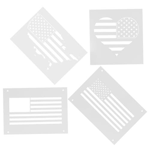 Anneome 4 Stück Teiliges Malschablonen für Wanddekoration Flexible Wiederverwendbare Kunststoffvorlagen im Amerikanischen Design für Präzises Sprühen für Kreative Wandkunst und von Anneome
