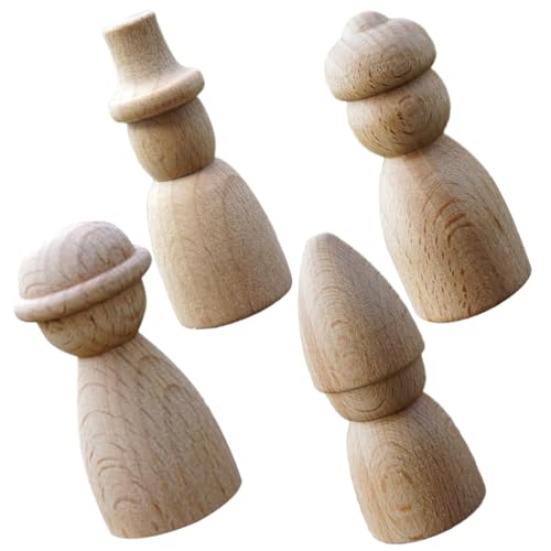 Anneome 4 Stück Teiliges Unlackierte Holz Peg Dolls Diy Unfertige Puppen für Bastelprojekte Tischdekoration Holzfiguren zum Bemalen für Kinderzimmer Anneome 4 Stück Teiliges Unlackierte Holz Peg Dolls Diy Unfertige Puppen für Bastelprojekte Tischdekoration Holzfiguren zum Bemalen für Kinderzimmer von Anneome